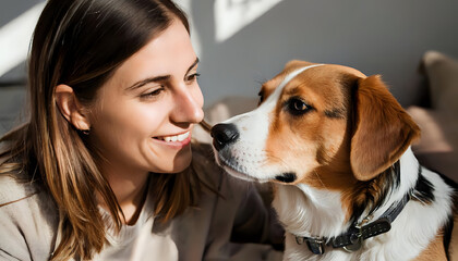 Random photo effects: An owner and their pet, best friends. Capturing the essence of the moment..