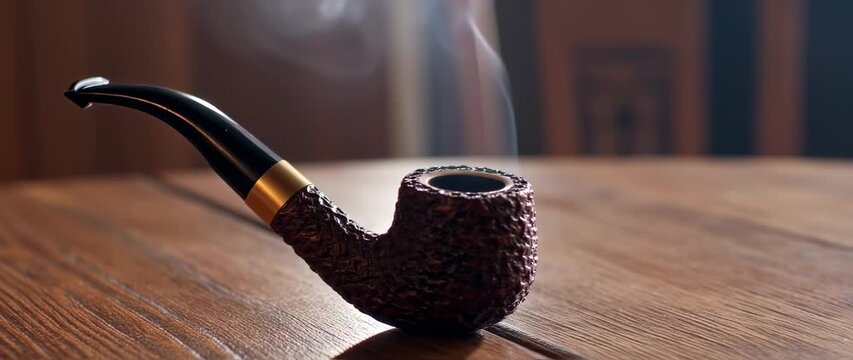 tobacco pipe with smoke