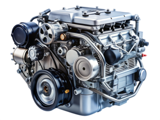  car engine isolated on white background .PNG. AI Generated