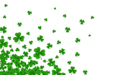 Falling Green Shamrocks On Black Background For St Patricks Day