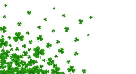 Falling Green Shamrocks On Black Background For St Patricks Day