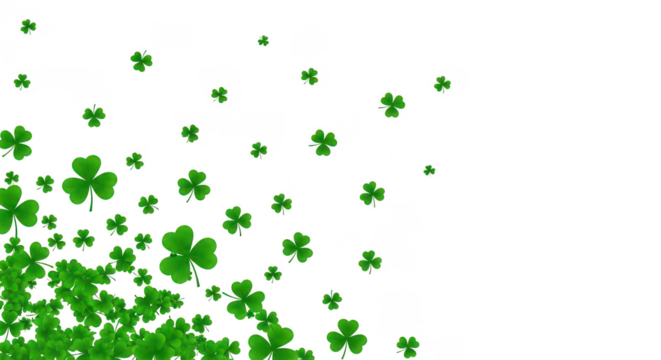 Falling Green Shamrocks On Black Background For St Patricks Day