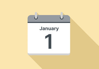 January 1st Calendar Illustration for New Year Celebrations and Reminders