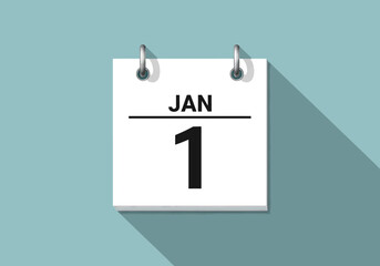 Calendar Icon Depicting January 1st A Visual Reminder of the New Year's Beginning