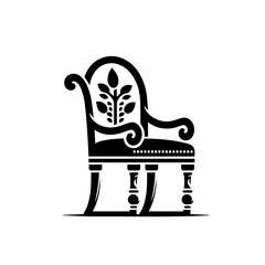 Modern Wooden Dining Chair Vector Illustration