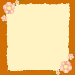 hand painted flower frame illustration