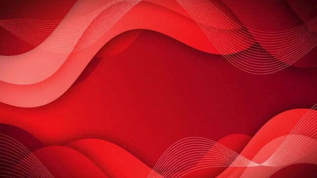 Red gradient 2D abstract background with coral soft waves and minimal smooth curves illustration
