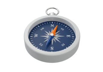 Isolated Compass Navigational Tool Showing Direction for Exploration and Outdoors Adventures