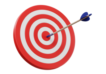 Target with Arrow PNG on Transparent Background Isolated Success Goal Achievement Concept Aiming Strategy