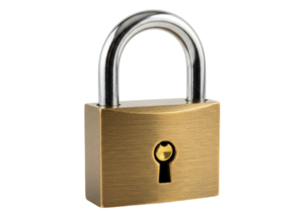 Metal padlock PNG illustration isolated on transparent background for security and protection concepts Lock and key