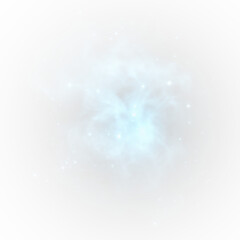 A beautiful blue nebula surrounded by numerous stars in the background of space