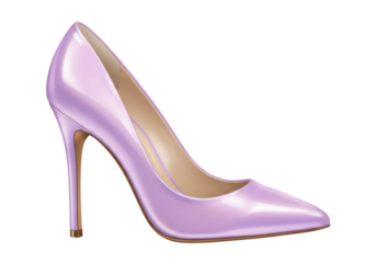 Elegant lavender high heel shoe PNG illustration isolated on transparent background for fashion and style concepts