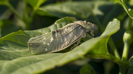 Insect on green leaf