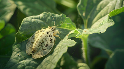 Insect on green leaf