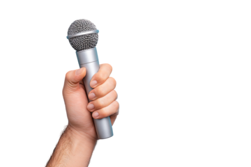 Hand holding a silver microphone (3)