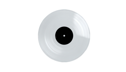 White vinyl record, black center