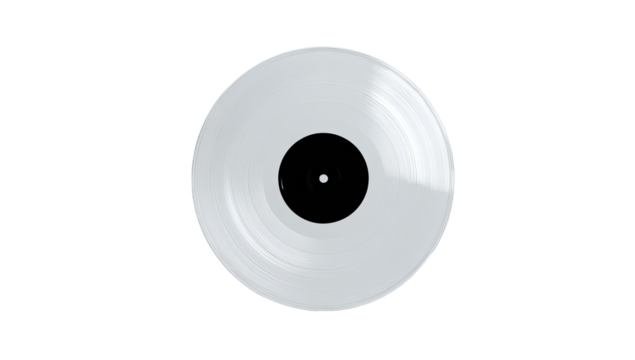 White vinyl record, black center