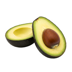Avocado halves fresh ripe healthy food fruit nutrition black background