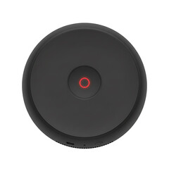 Smart home hub device top view with red light indicator LED