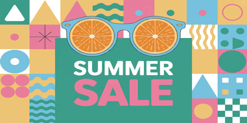 summer sale, mega sale, geometric design, abstract background, hot deals, exclusive discount, save big, sale banner, promotion, special offer, limited time, clearance, up to 50% off, shop now, summer,
