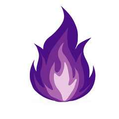 Vibrant purple flame illustration, representing energy and passion with a stylized design and clean white background
