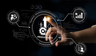 Productivity improvement in digital business, showing productivity tools, productivity tracking,...