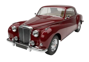 Fototapete Vintage Auto Maroon classic car isolated on transparent background, vintage automobile with chrome details for collectors and enthusiasts  © Nolan