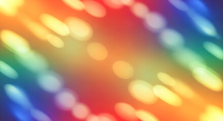 Abstract colorful blurred background with diagonal bokeh lights for concept of party, celebration, or vibrant gradient backdrop