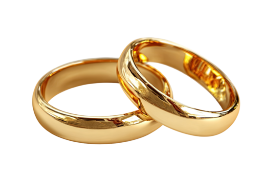 Two golden wedding rings overlapping
