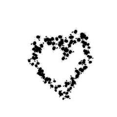 hand drawn love shaped black splash isolated on transparent background PNG, splash strokes are drawn as on transparent background.