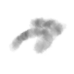 hand drawn black arrow isolated transparent PNG, marker stroke arrow drawn with cloud-like on transparent background.