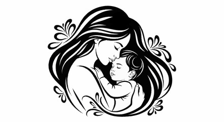 Mother and Baby Vector Illustration