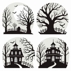 Vector art of halloween elements