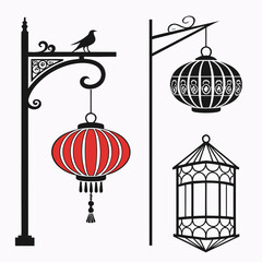 Vector art of lantern elements