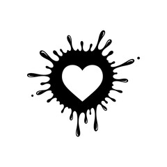 Heart Shape Ink Splash Vector