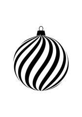 Striped Christmas Ornament Ball Silhouette