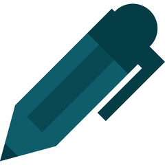 A Deep Teal Colored Pen With a Cap Sitting on a White Background in a Studio Shot