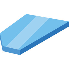 A Light Blue Geometric Shape Rests On A Transparent Surface In A Studio Setting