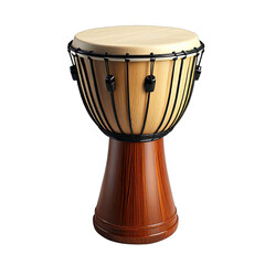 Wooden drum with light and dark wood