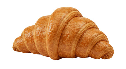 Golden Croissant with Glossy Glaze on a Warm Monochromatic Background
