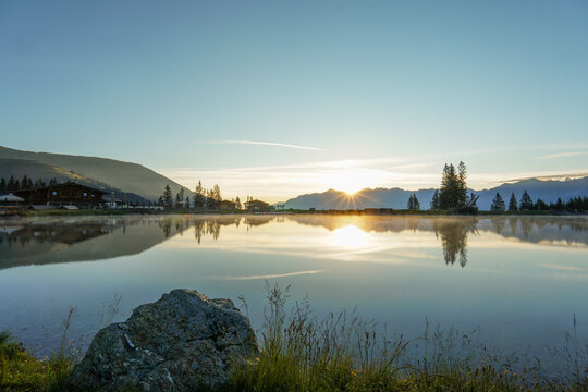 Sunset Landscape Austria Alps Serfaus H&ouml;gsee 