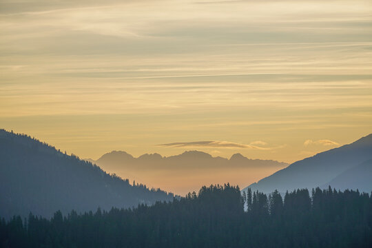 Sunset Landscape Austria Alps Serfaus