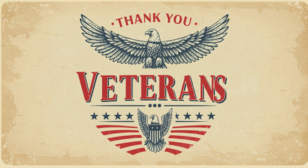 Vintage Thank You Veterans Artwork