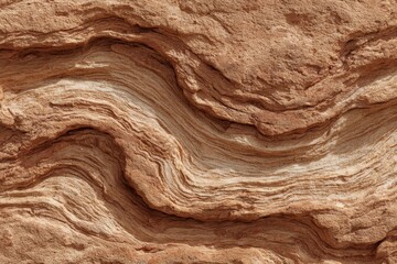 Obraz premium A close-up shows layers of red rock, sculpted by erosion into smooth curves. Perfect for geology books, landscape design, and natural texture backgrounds.