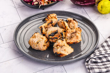 Afgani chicken kebab with white marinade