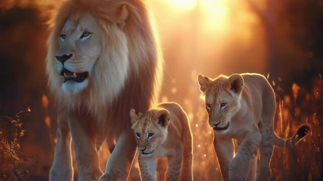 Maternal Instinct in Nature, lion family love, mother lion with cubs showing family love, wildlife lion family love in nature, Wildlife Family Portrait Series