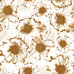 abstract seamless golden flower texture vector.