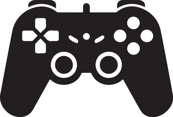 Modern video game controller silhouette isolated on white background