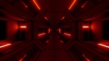 Seamless tunnel video loop featuring dynamic lighting and geometric shapes for immersive visual experience - Powered by Adobe