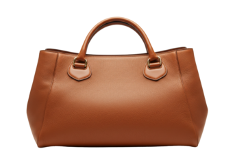 Elegant brown leather tote bag isolated, fashion accessory for women on a clean backdrop